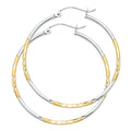 14K 2T BUD DC HOOP EARRING