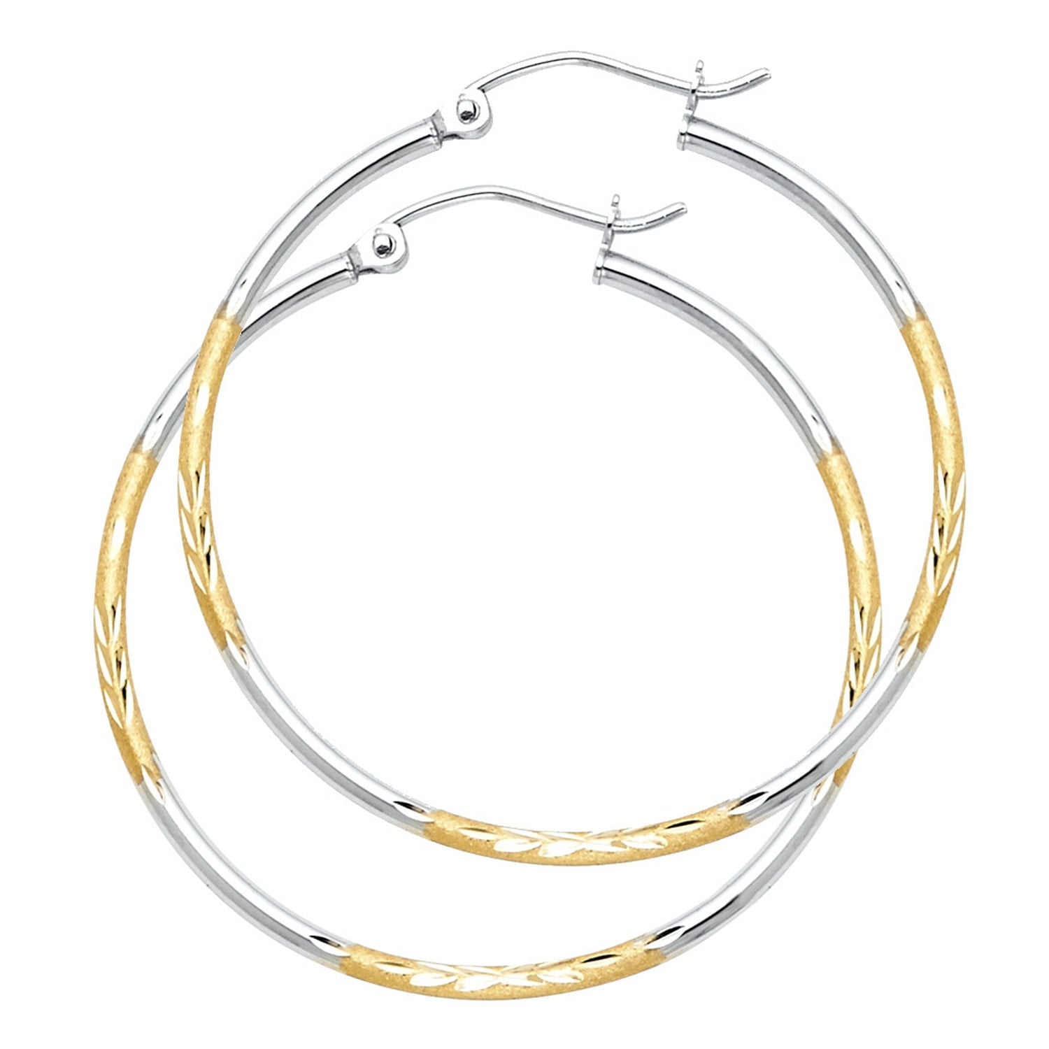 14K 2T BUD DC HOOP EARRING