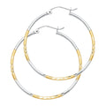 14K 2T BUD DC HOOP EARRING