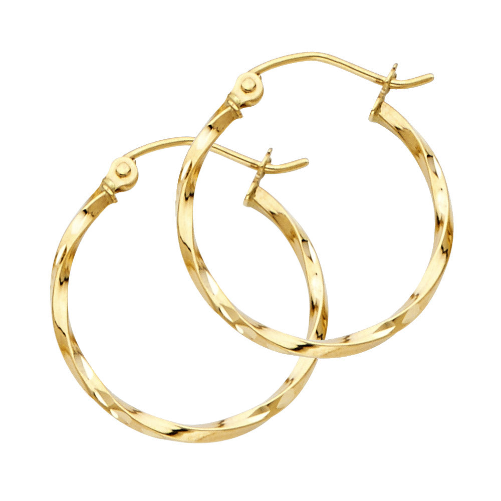 14KY CURLED HOOP EARRING