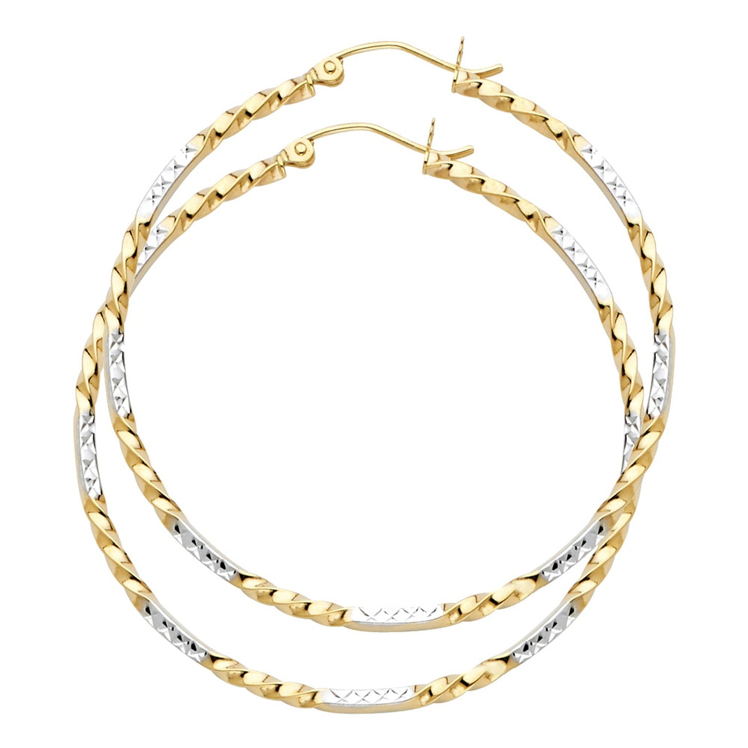 14K 2T CURLED HOOP EARRING