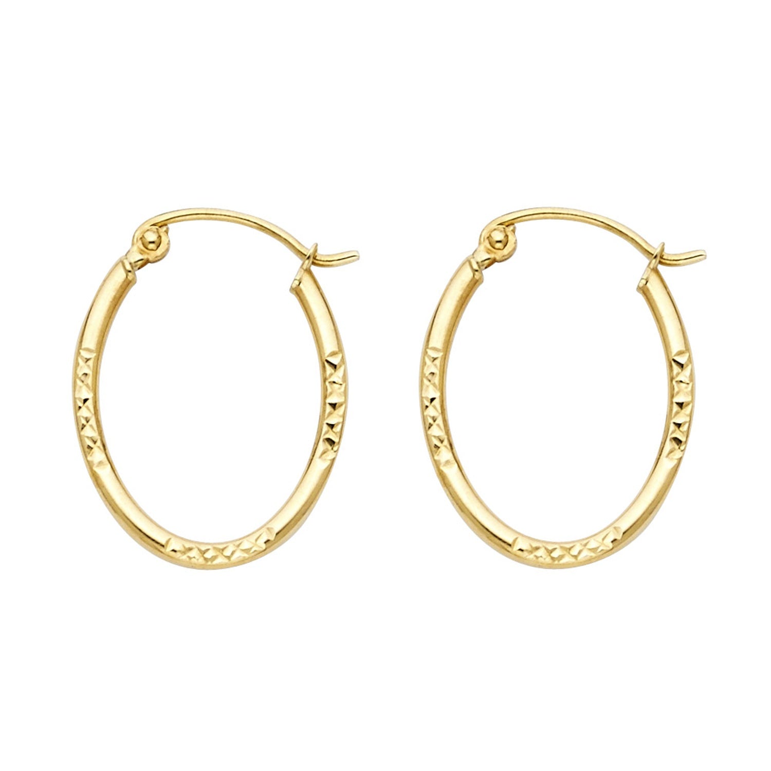 14KY DC OVAL HOOP EARRING