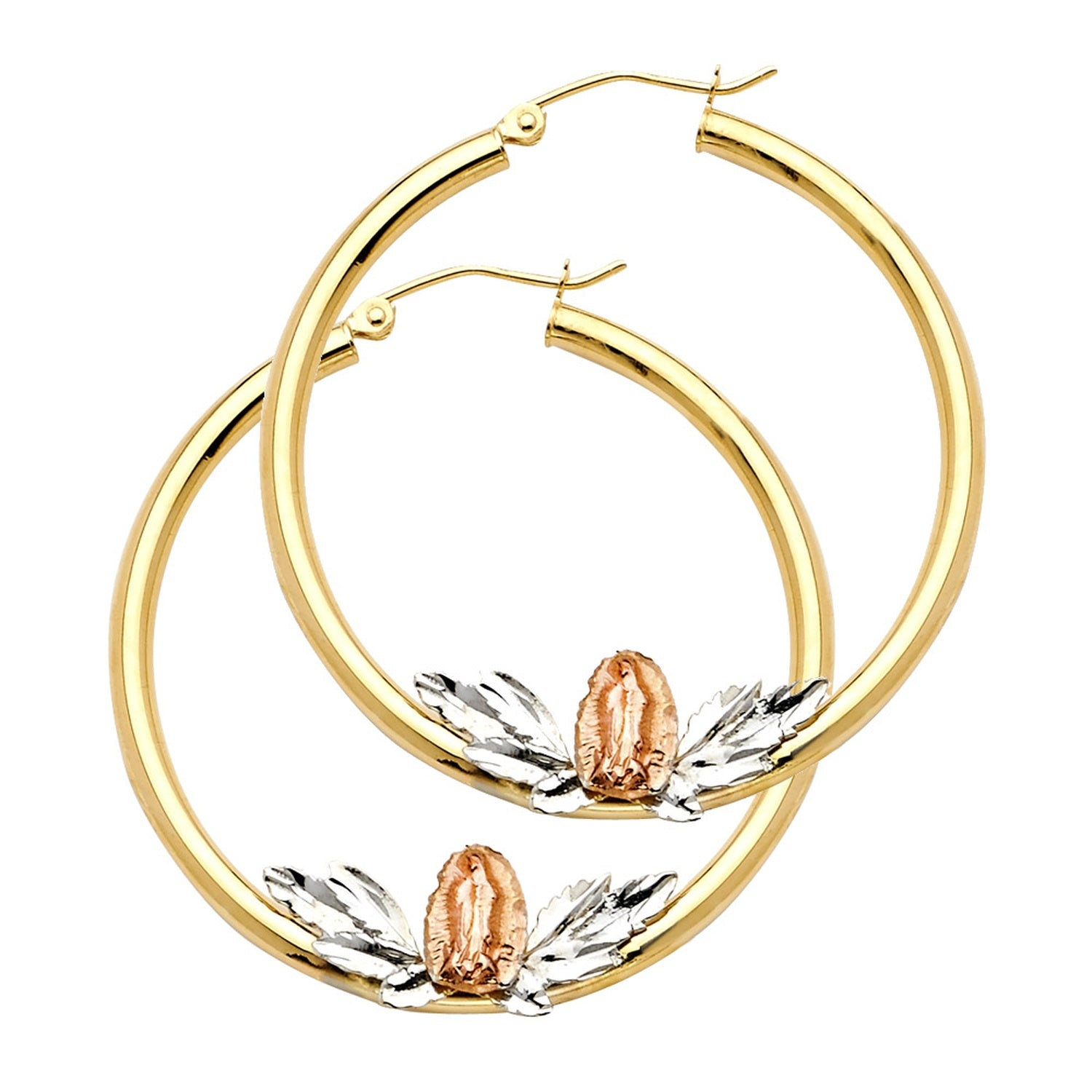 14K 3C GUADALUPE HOOP EAR