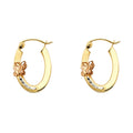 14K 3C B-FLY OVAL HOOP EAR