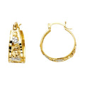 14K 2T LUCKY HOOP EARRING