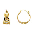 14K 2T HEART HOOP EARRING