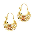 14K 2C FLOWER BASKET EARRING
