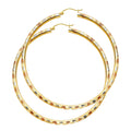 14K 3C 3MM DC HOOP EARRING