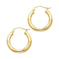 14KY 3MM BUD DC HOOP EARRING