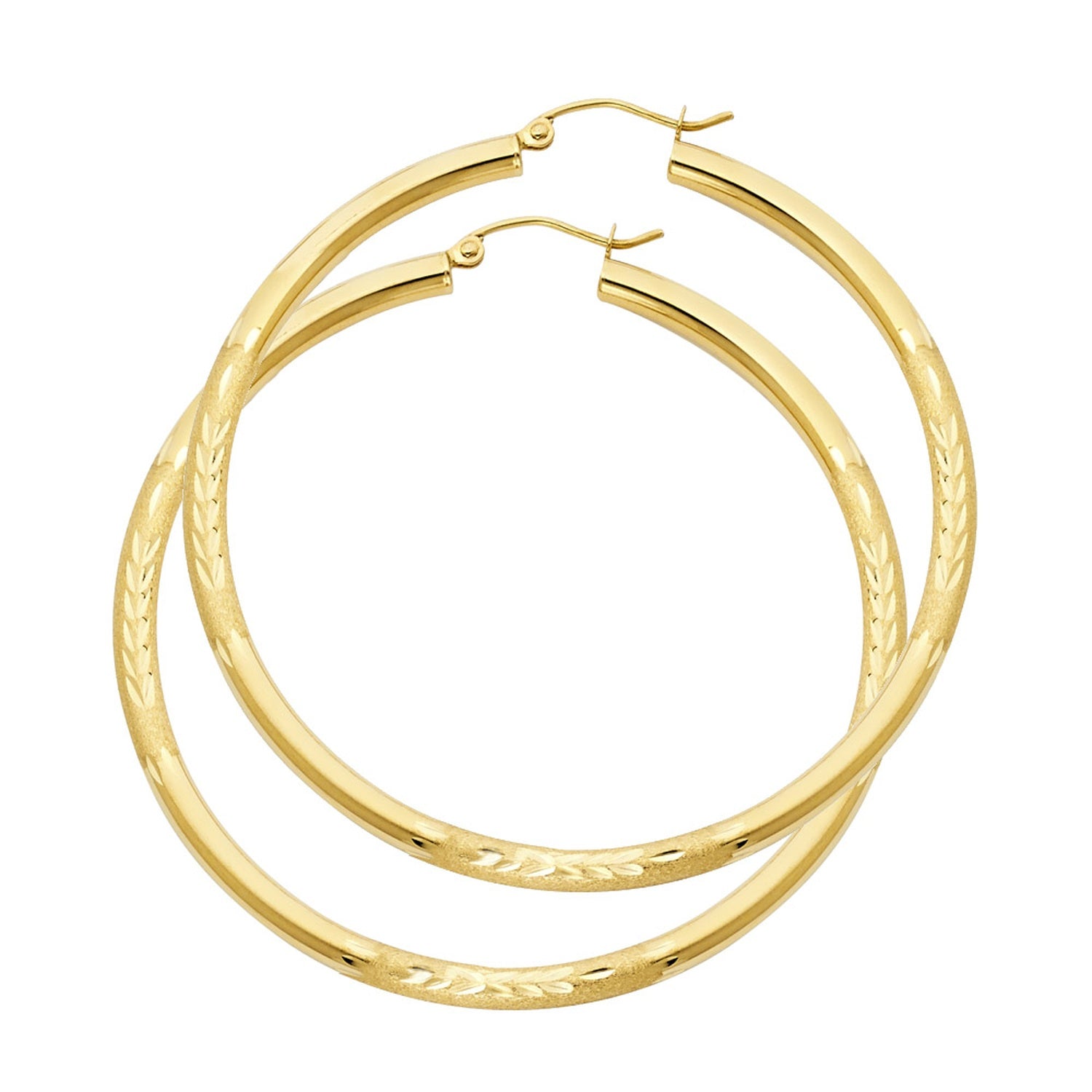 14KY 3MM BUD DC HOOP EARRING