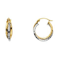 14K 2T 3LINE BRAIDED HOOP EARRING