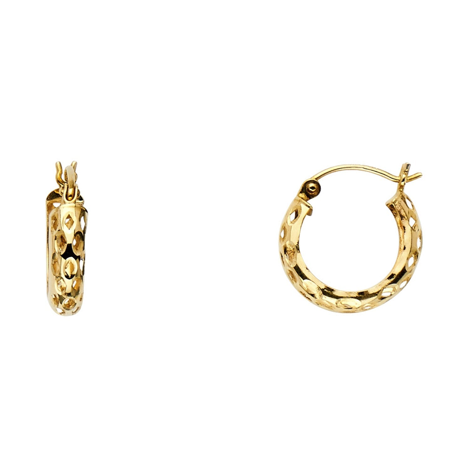 14KY PERFORATED HOOP EARRING