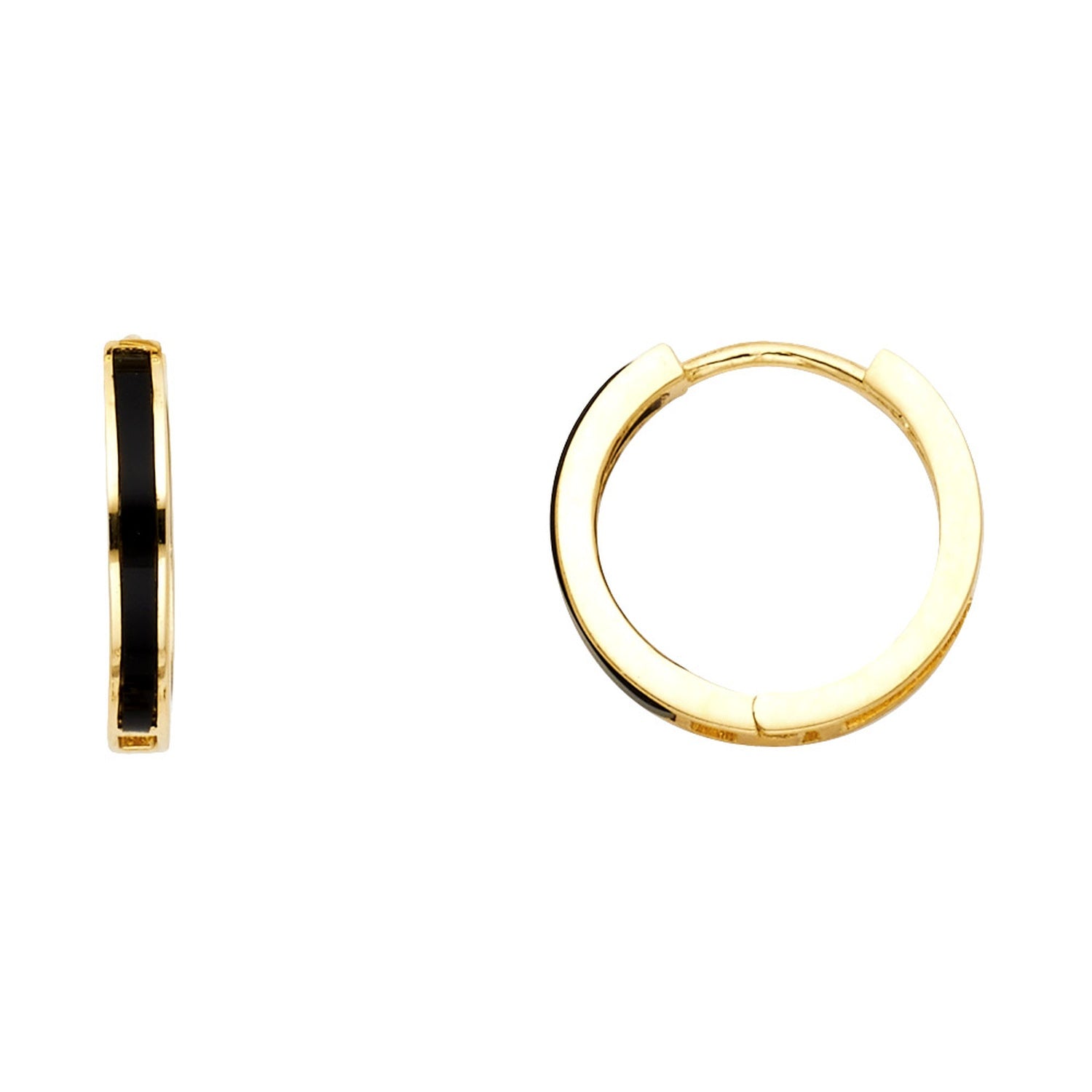 14KY ONYX HUGGIES EARRING