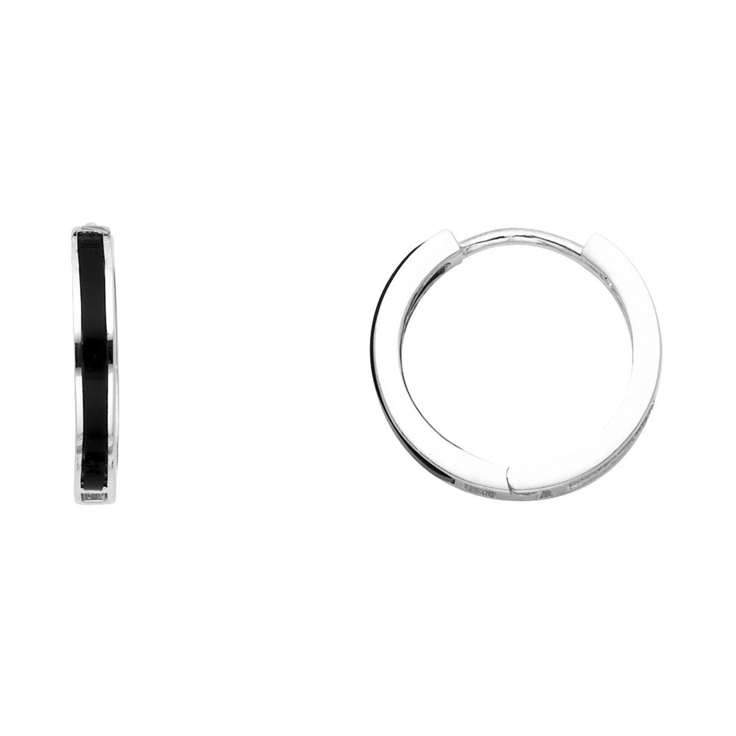 14KW ONYX HUGGIES EARRING