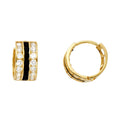 14KY B & W CZ HUGGIES EARRING