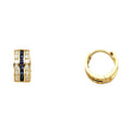 14KY BLUE & W CZ HUGGIES EAR