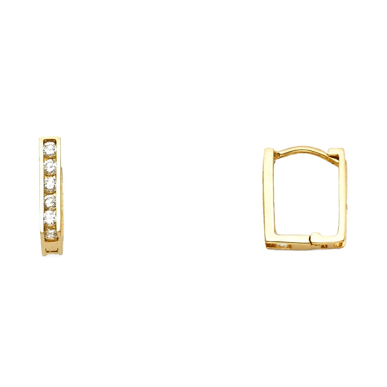 14KY CZ SQUARE HUGGIES EAR
