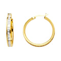 14KY BG CZ CHANNEL HOOP EAR