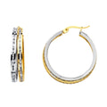 14K 2T RD CZ CHANNEL 2L HOOPS