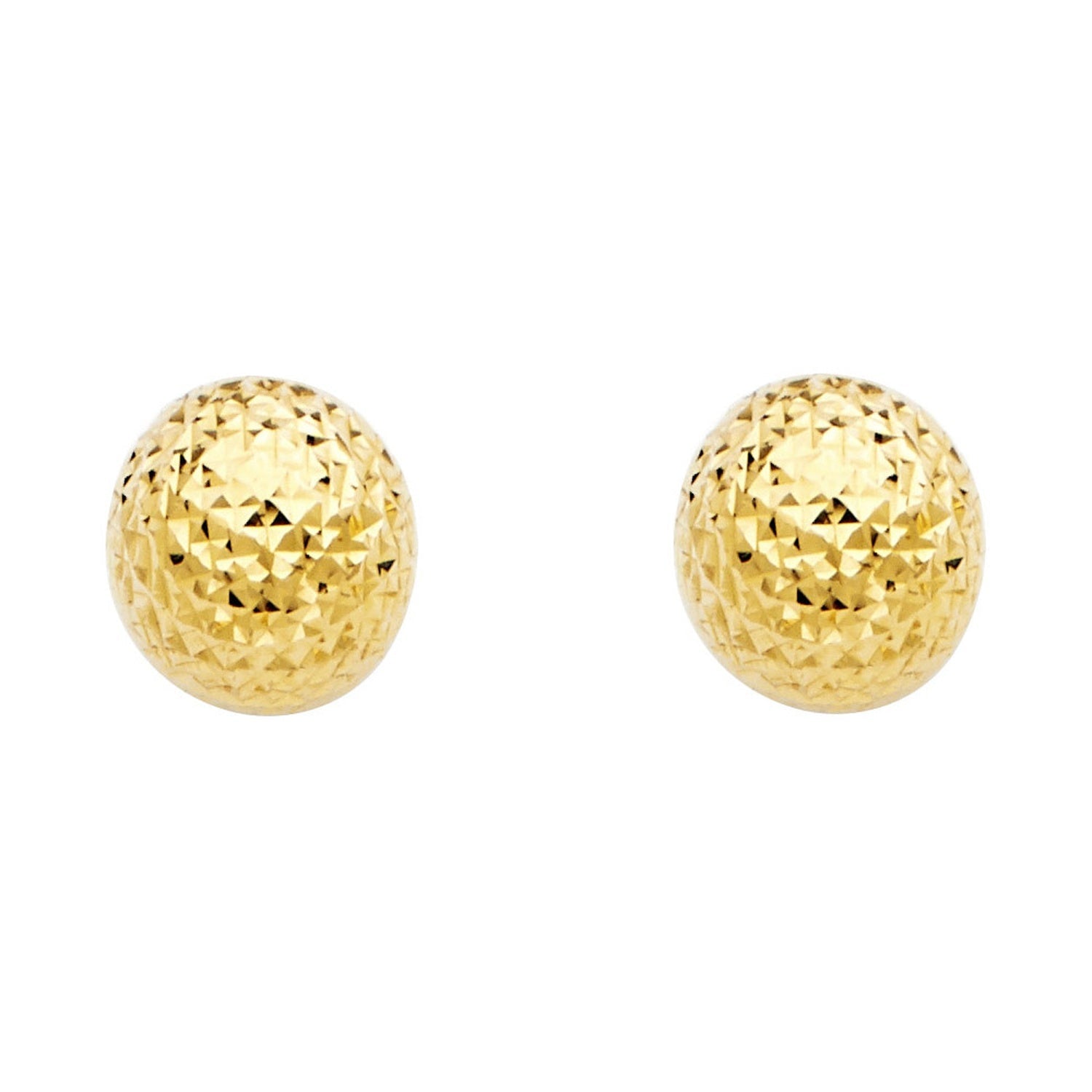 14KY CRYSTAL CUT FULL BALL EAR (10MM)