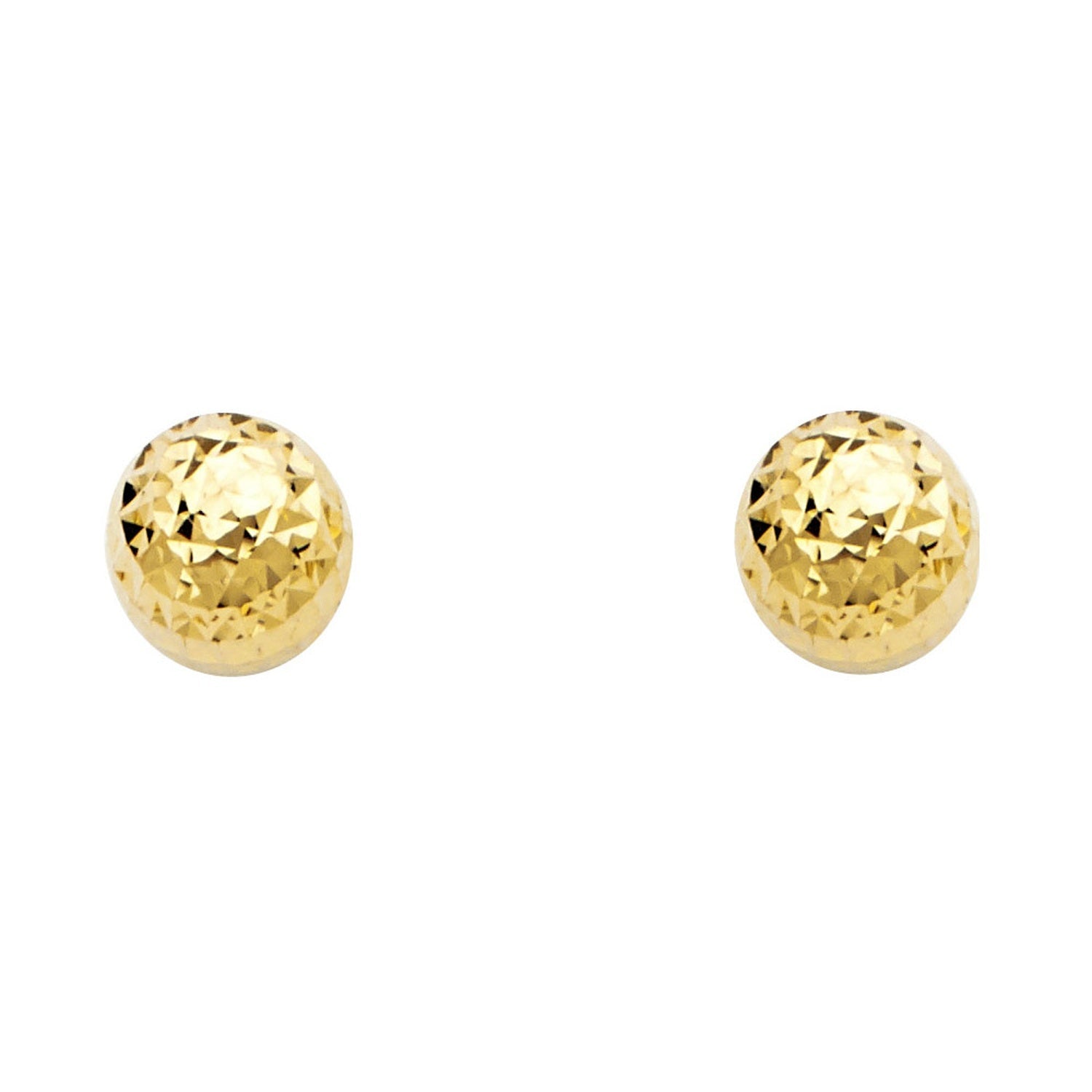 14KY CRYSTAL CUT FULL BALL EAR (8MM)