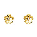 14KY CZ FLOWER POST EAR