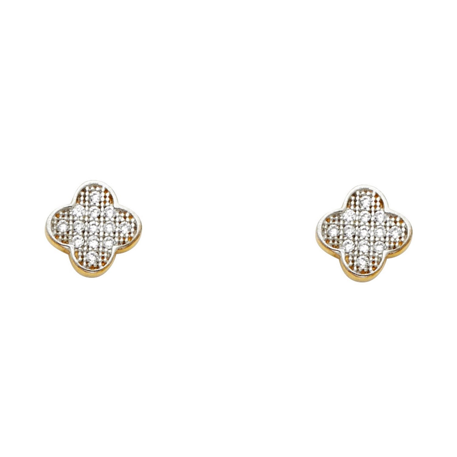 14K 2T CZ EARRING