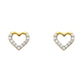14KY CZ HEART POST EARRING