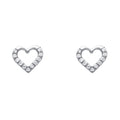 14KW CZ HEART POST EARRING