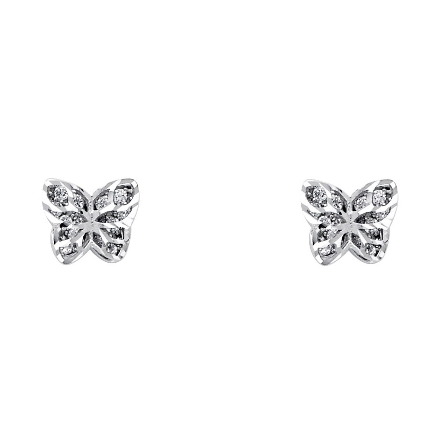 14KW CZ BUTTER FLY POST EAR