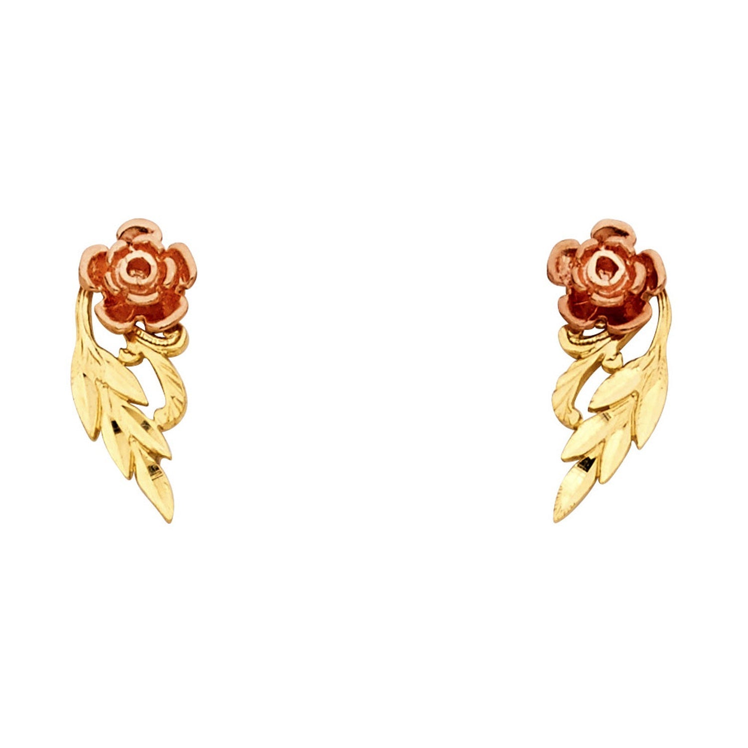 14K 2T SM FLOWER POST EAR