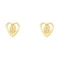 14KY SM HEART FLOWER POST EAR