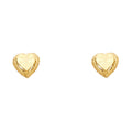 14KY SM HEART POST EAR