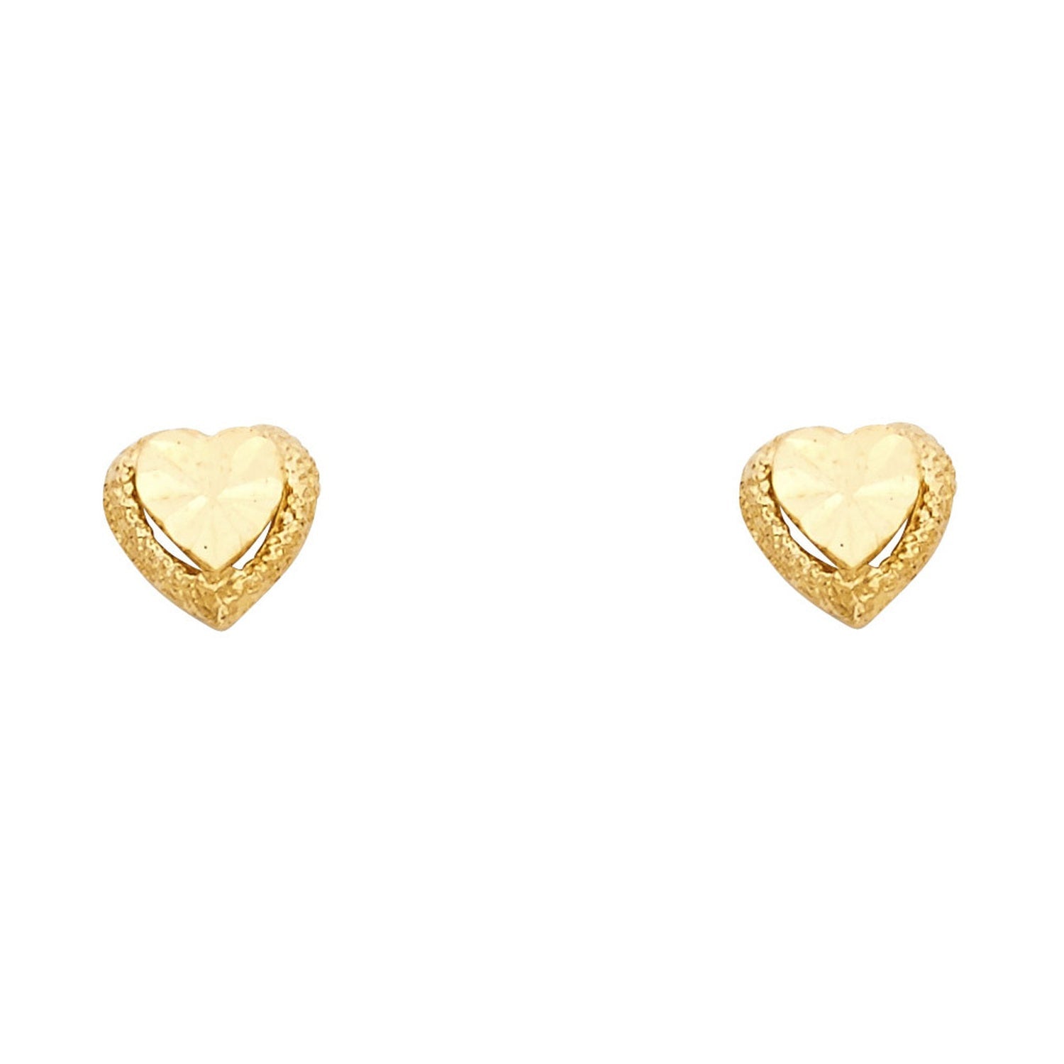 14KY SM HEART POST EAR
