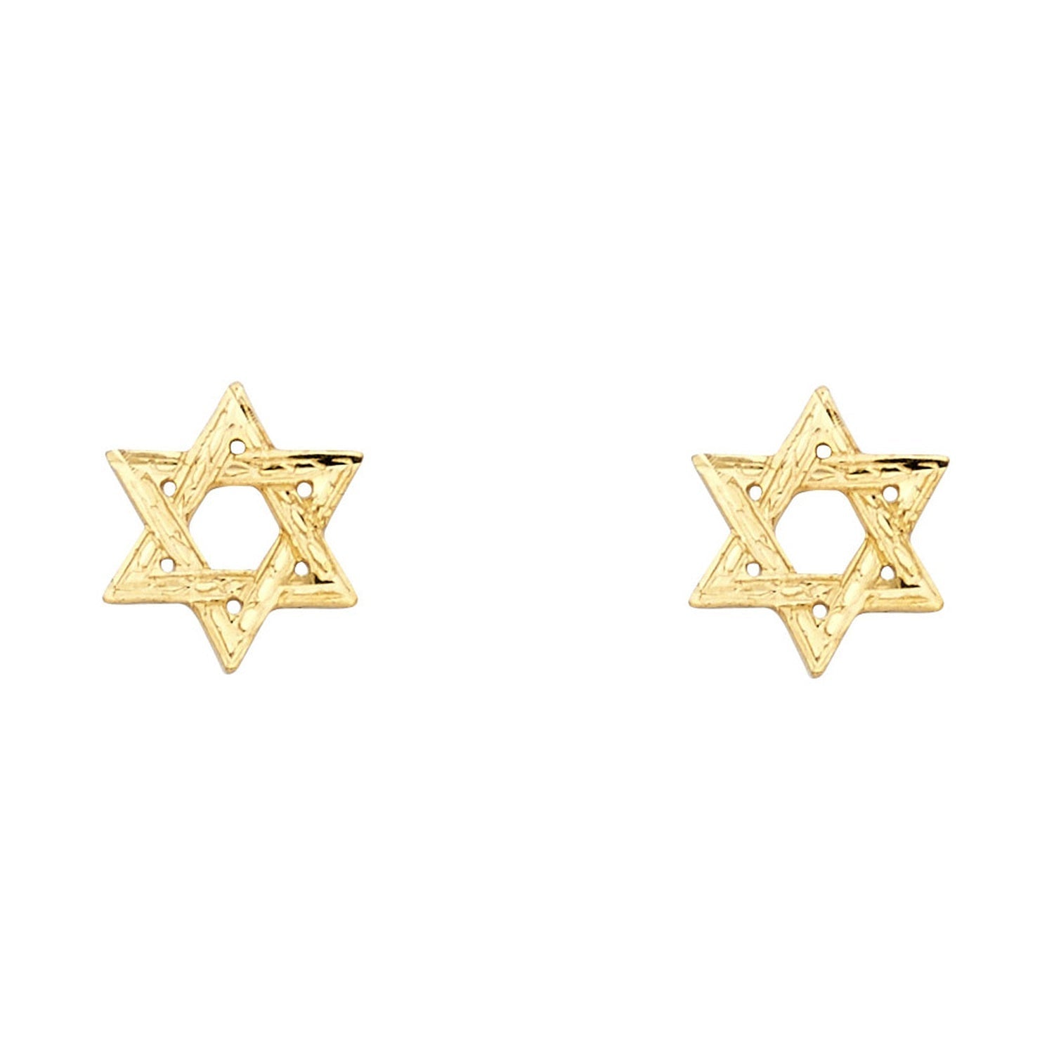 14KY SM JEWISH STAR POST EAR