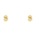 14KY SM $ SYMBOL POST EAR