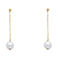 14KY PEARL HANGING EARRING