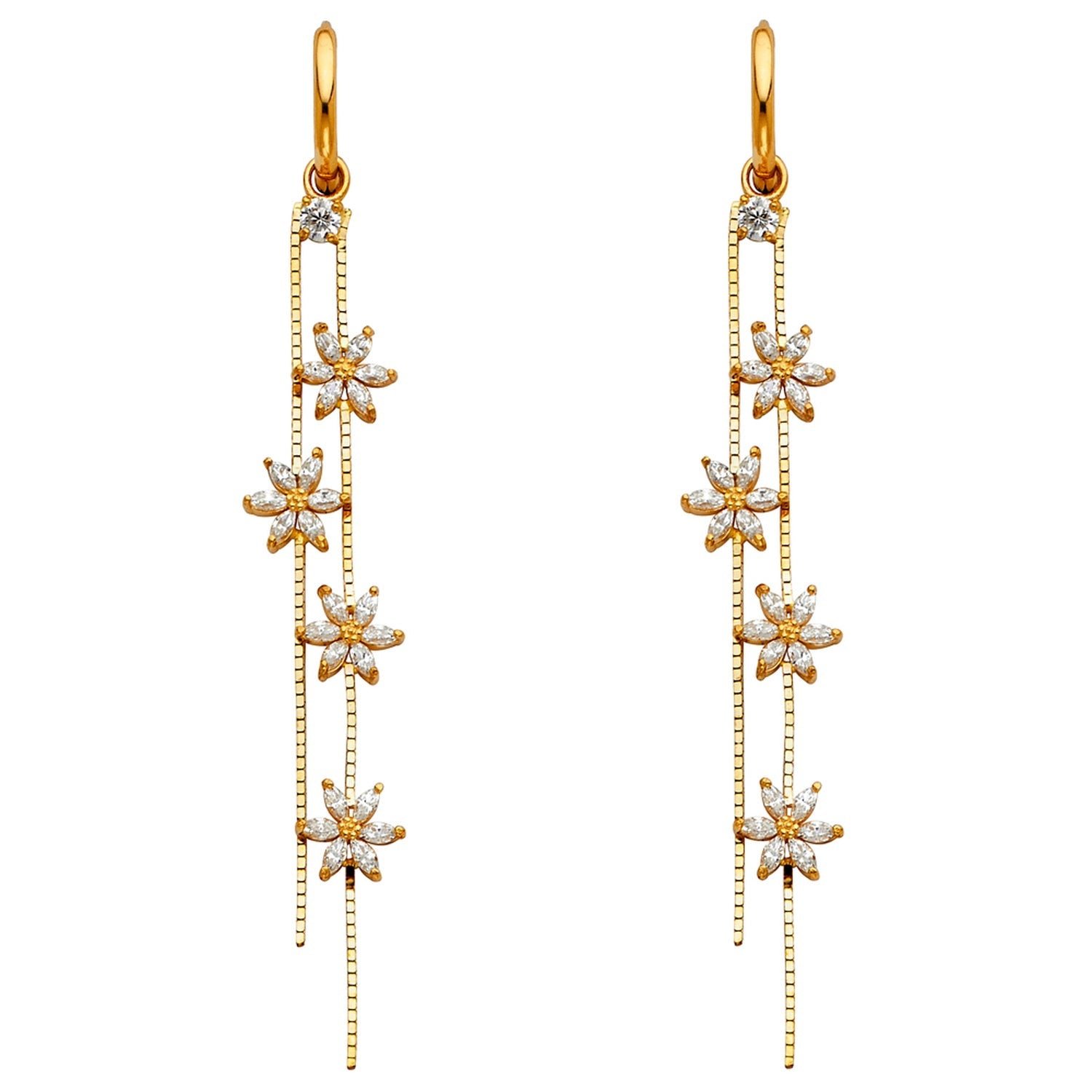 14KY CZ DANGLE HUGGIES