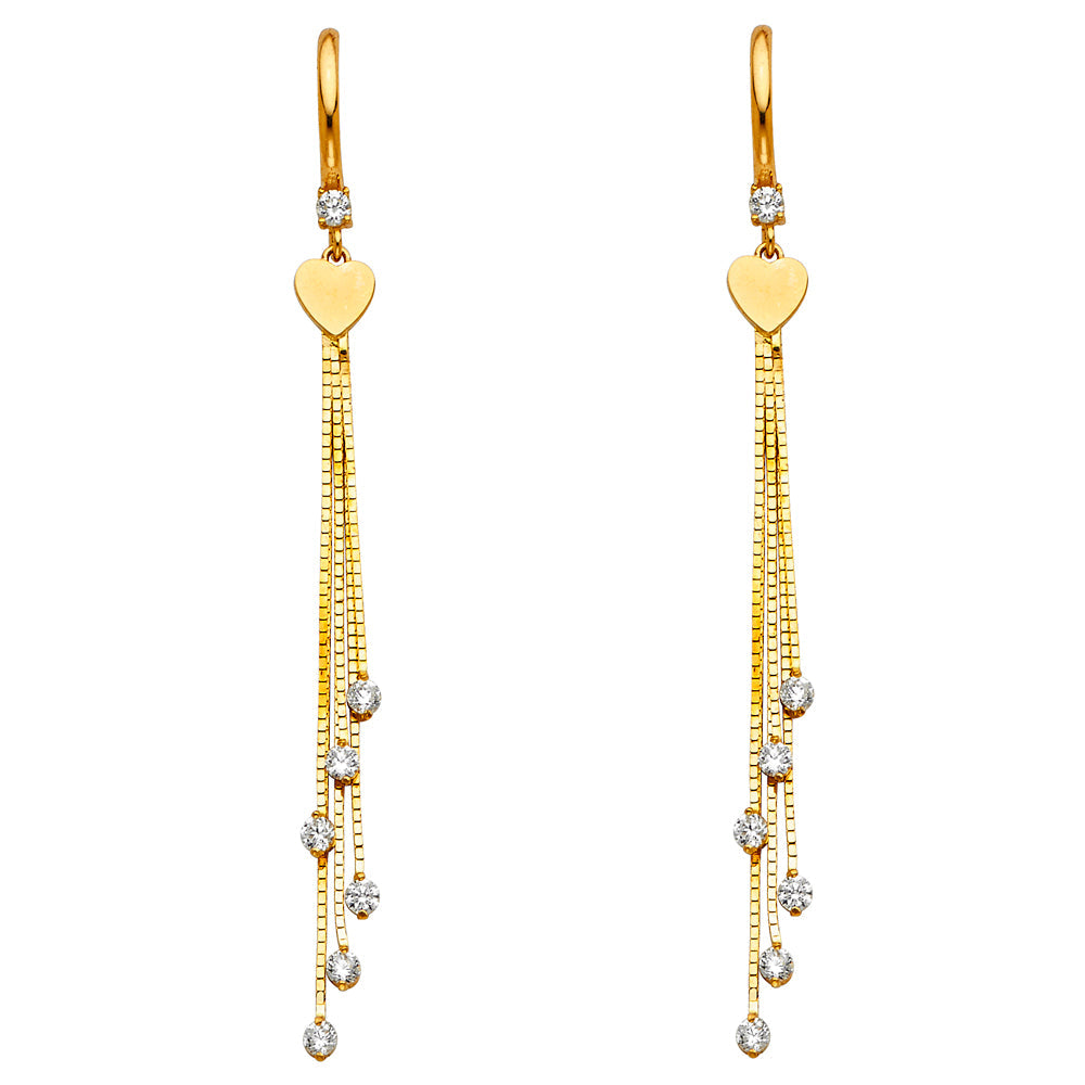 14KY CZ DANGLE HUGGIES