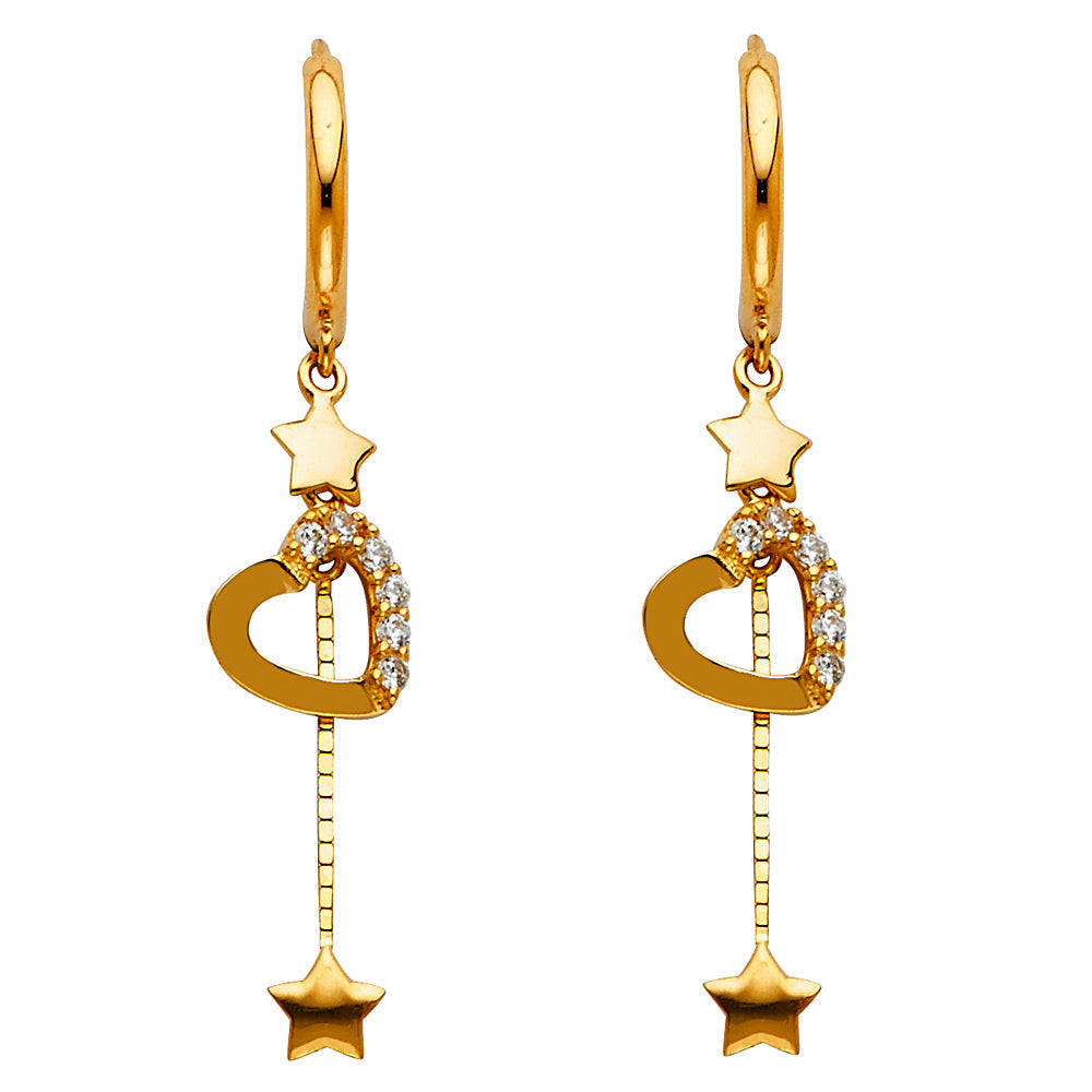 14KY CZ DANGLE HUGGIES