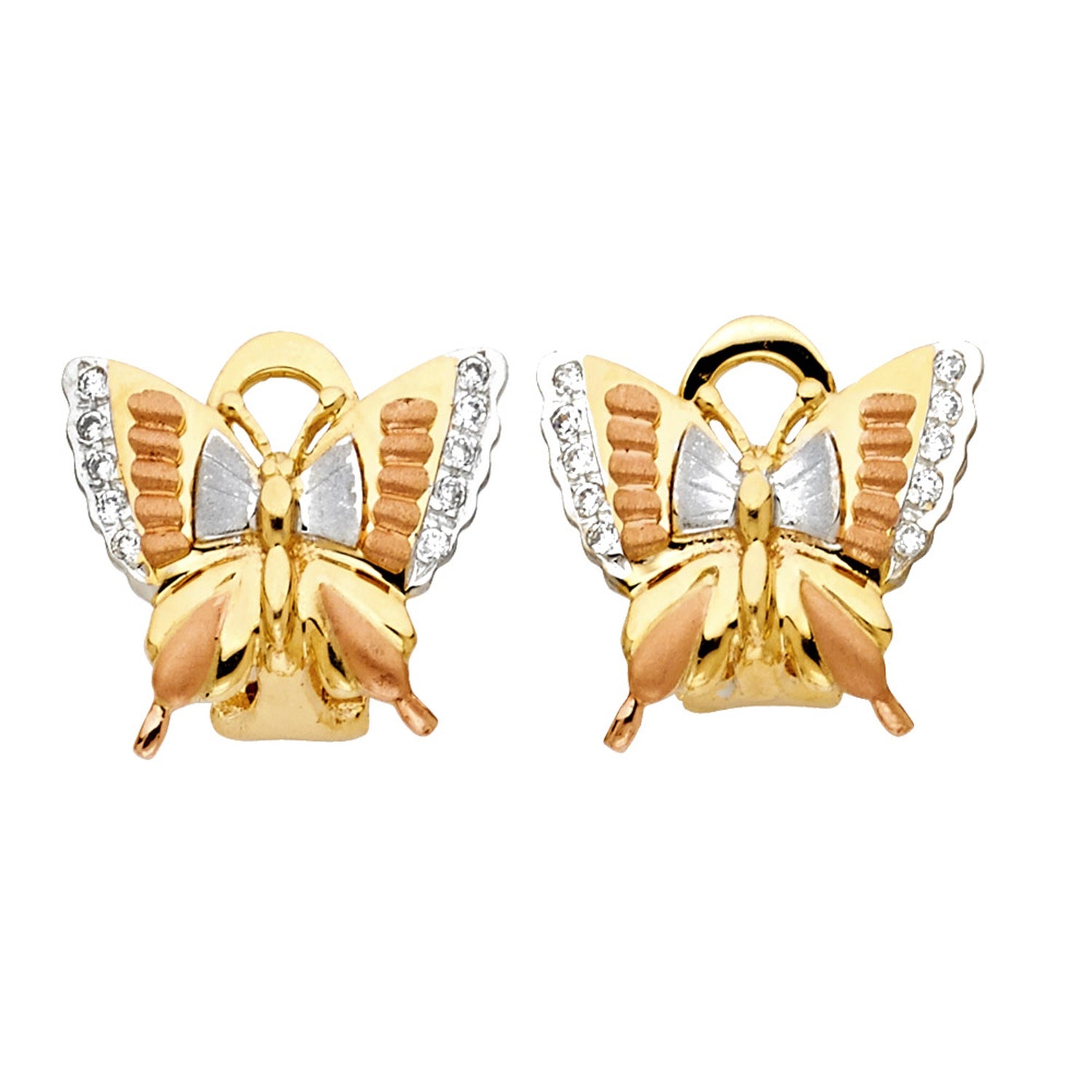 14K 3C B-FLY EAR W CLIP LOCK