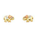 14K 3C ELEPHANT POST EARRING
