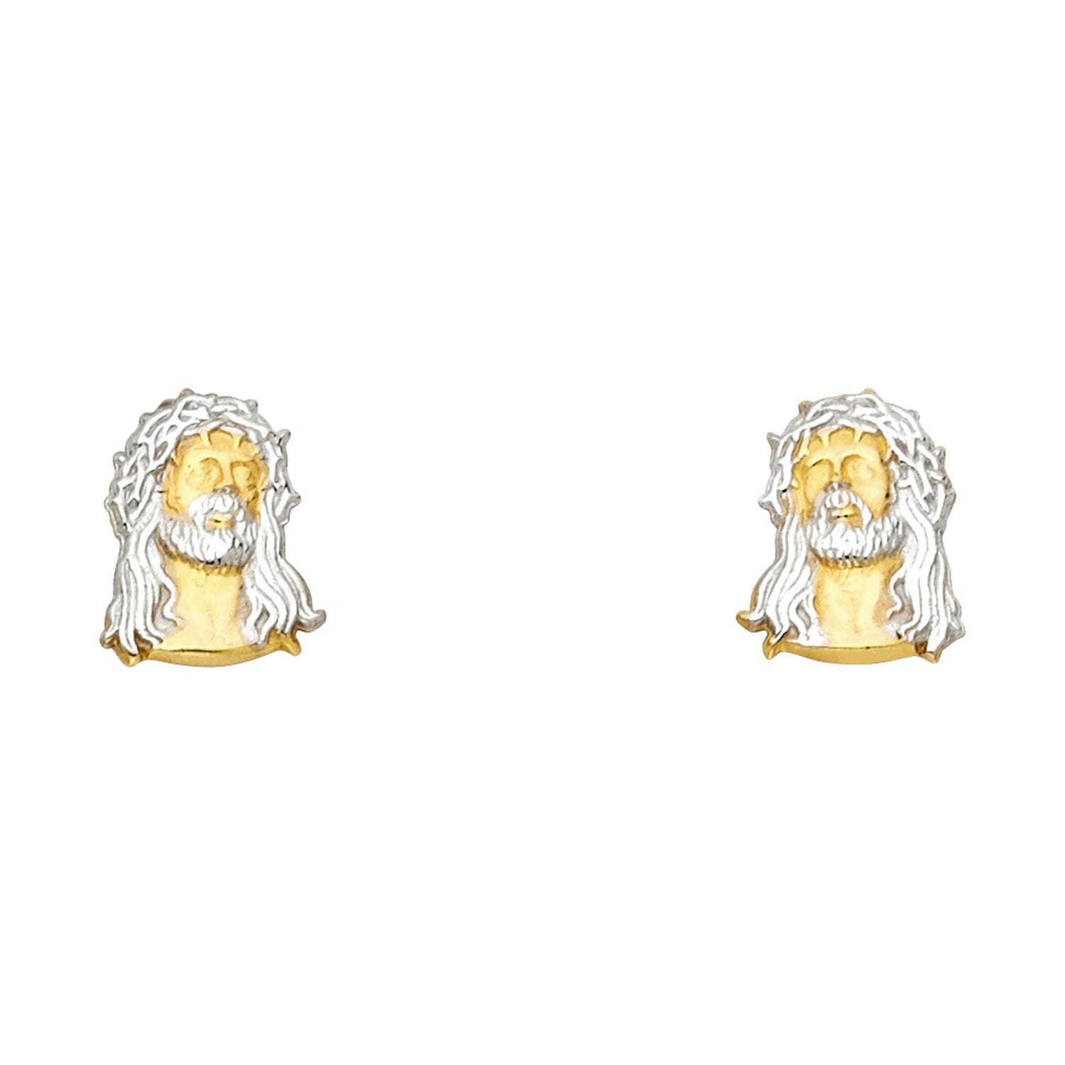 14K 2T JESUS FACE POST EAR