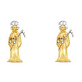 14K 2T SANTA MUERTE POST EAR