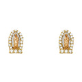 14K 3C G-LUPE CZ POST EARRING
