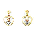 14K 2C DANGLE HEART POST EAR