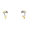 14K 2T DOLPHIN POST EARRING