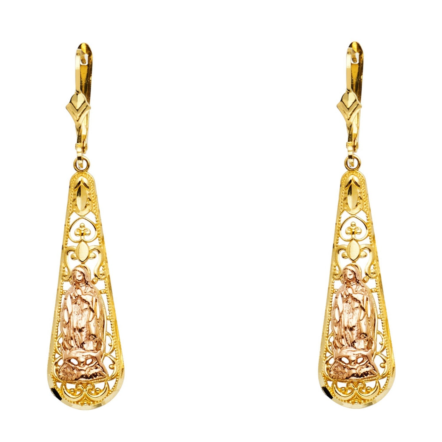 14K 2C G-LUPE T-DROP DANGLE EAR