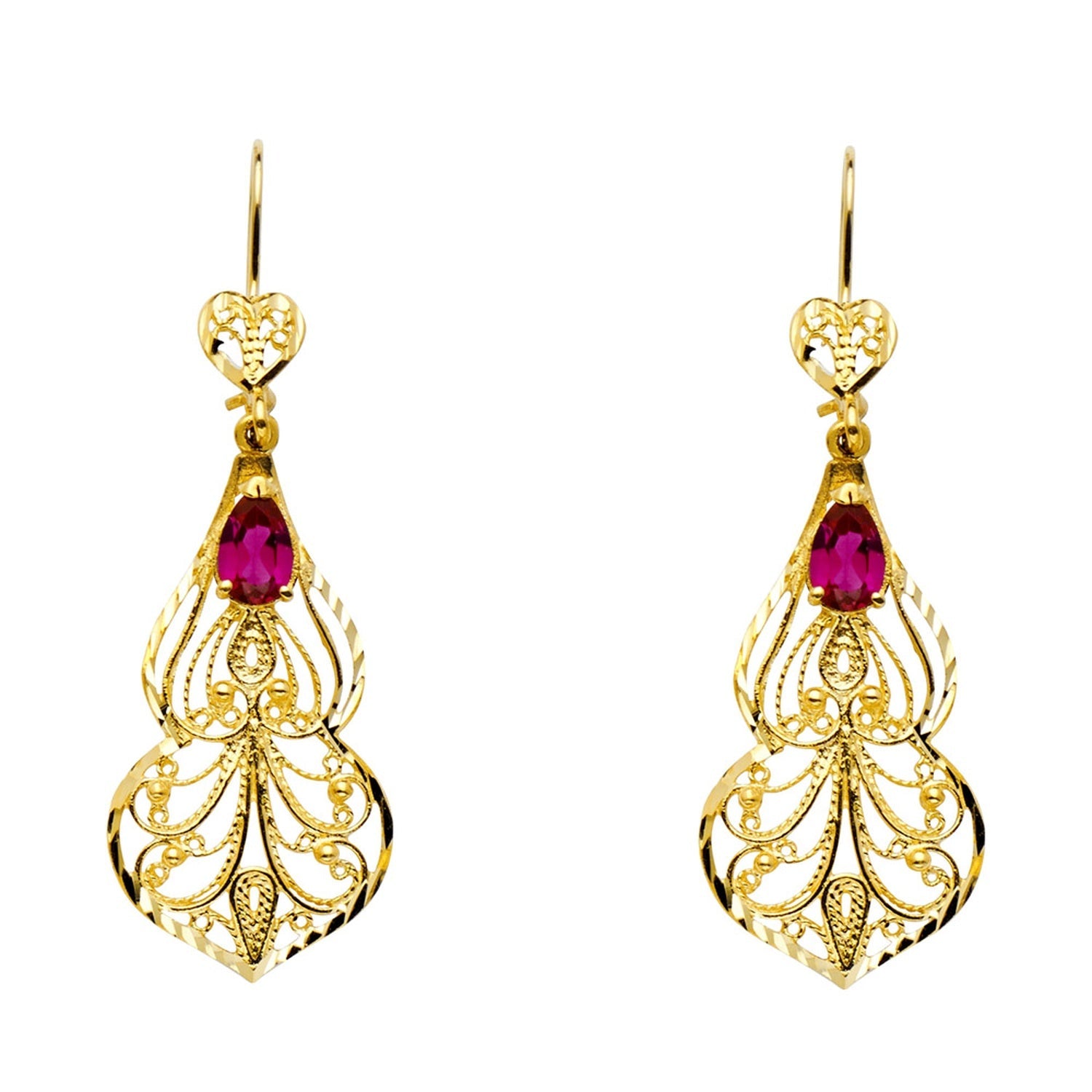 14KY CZ CHANDELIER EARRING