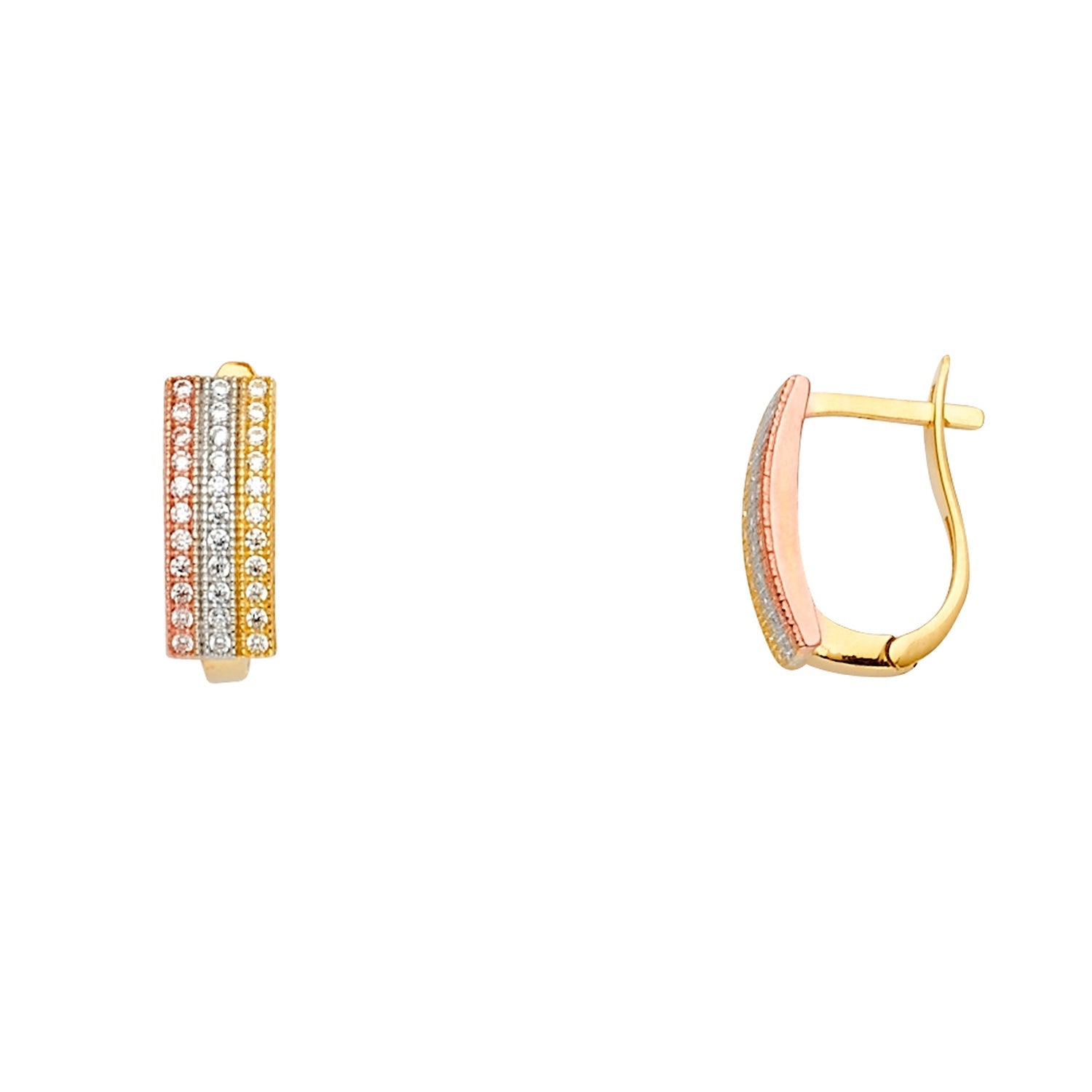 14K 3C FANCY CZ EARRING